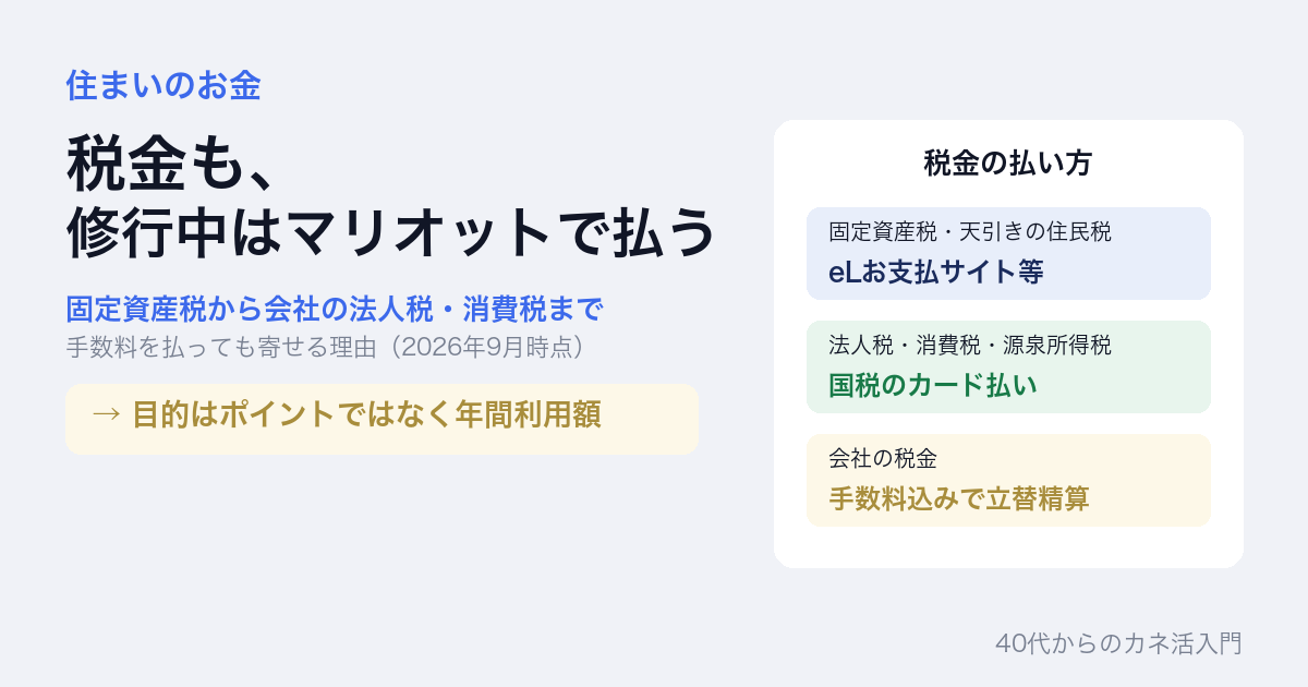 税金も修行中はマリオットで払う｜固定資産税から会社の法人税・消費税まで